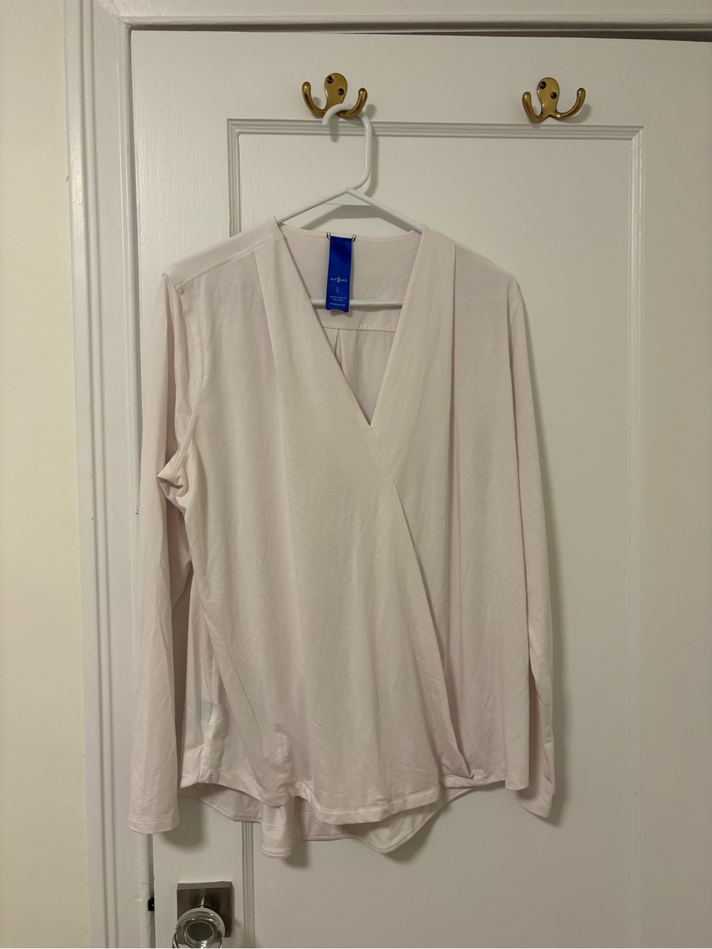 Kit and Ace Pale Pink Wrap-Front Long Sleeve Top